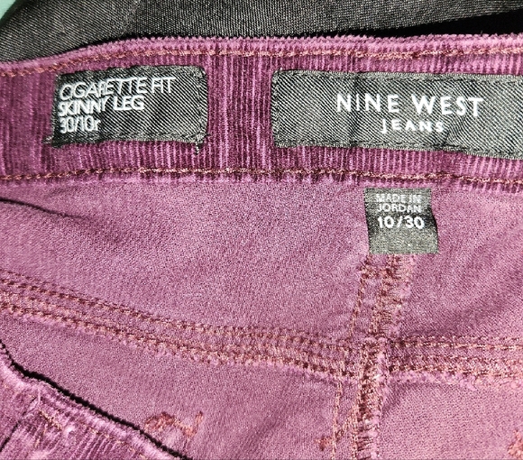Nine West Women's Dark Purple Skinny corduroy pants - Picture 3 of 3